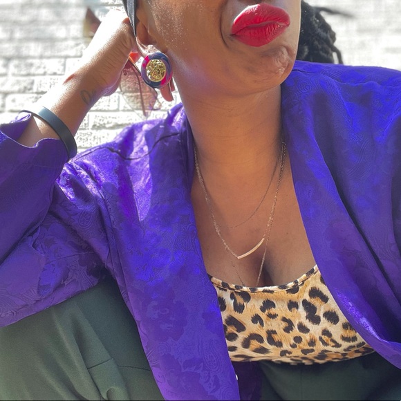 Pretty Pink & Purple vintage earrings - Picture 3 of 5